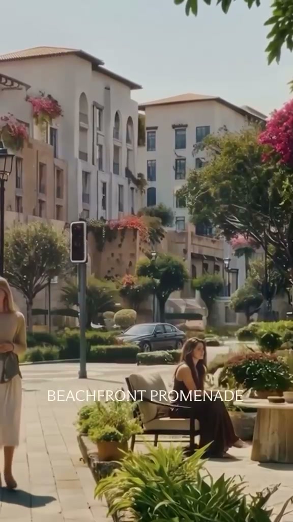 Complete source frame with the printed caption Beachfront Promenade