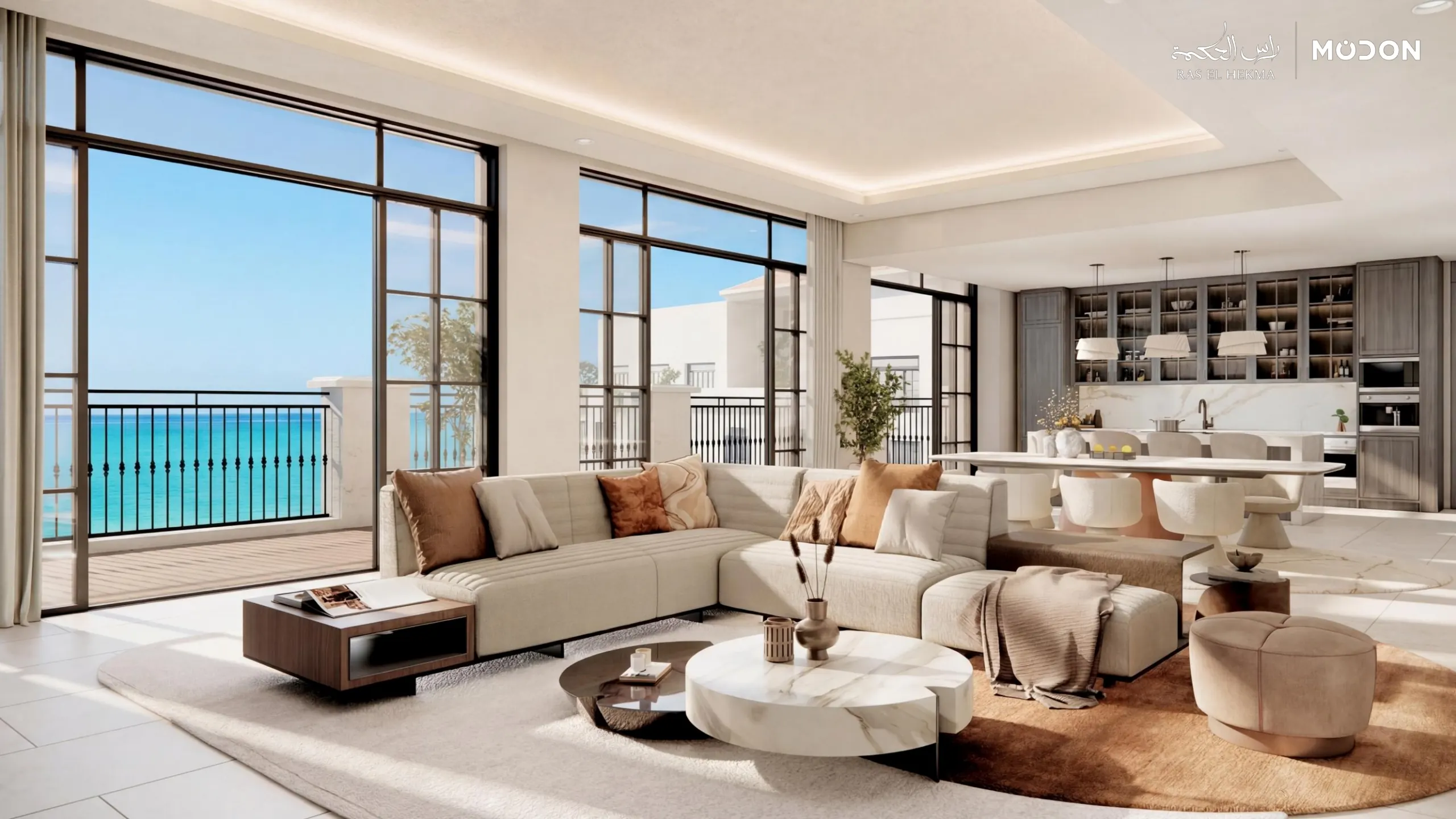 Living space and balcony; complete original Modon design page